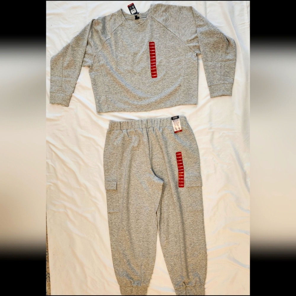 Women's Express Gray Sweatshirt and Joggers Set Top And Bottom